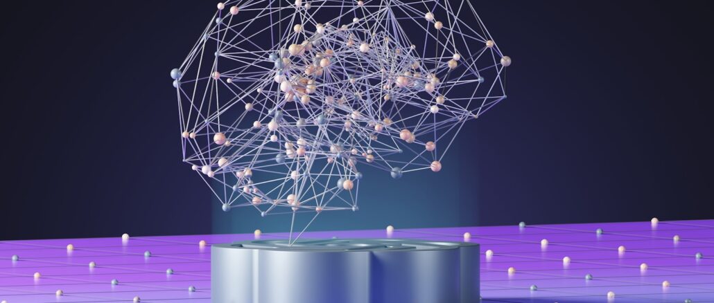 Abstrakt bilde av en kunstig hjerne som symboliserer kunstig intelligens