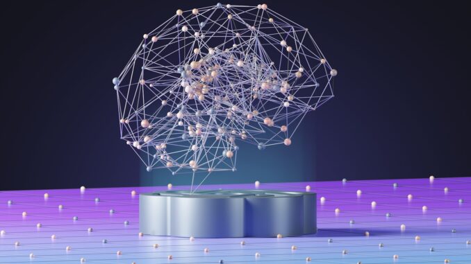 Abstrakt bilde av en kunstig hjerne som symboliserer kunstig intelligens
